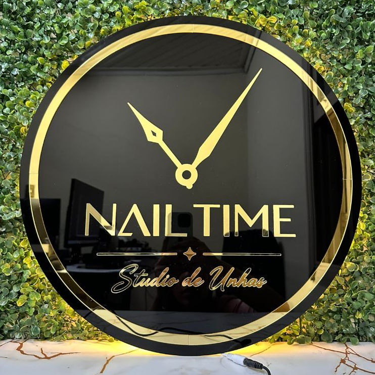 PLACA COM LED LOGO MARCA- 100% Acrílico Fundo Preto - Personalizados ...