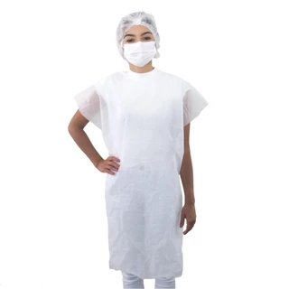 10 pacotes Avental SEM Manga Descartável TNT Branco c/10 unidades