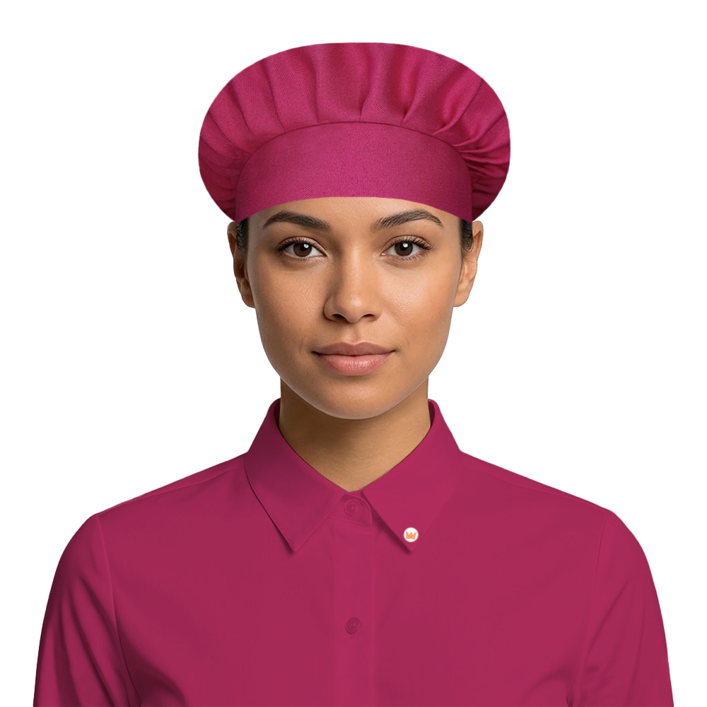 Touca Chef Cozinheira Profissional Elástico Rosa Pink