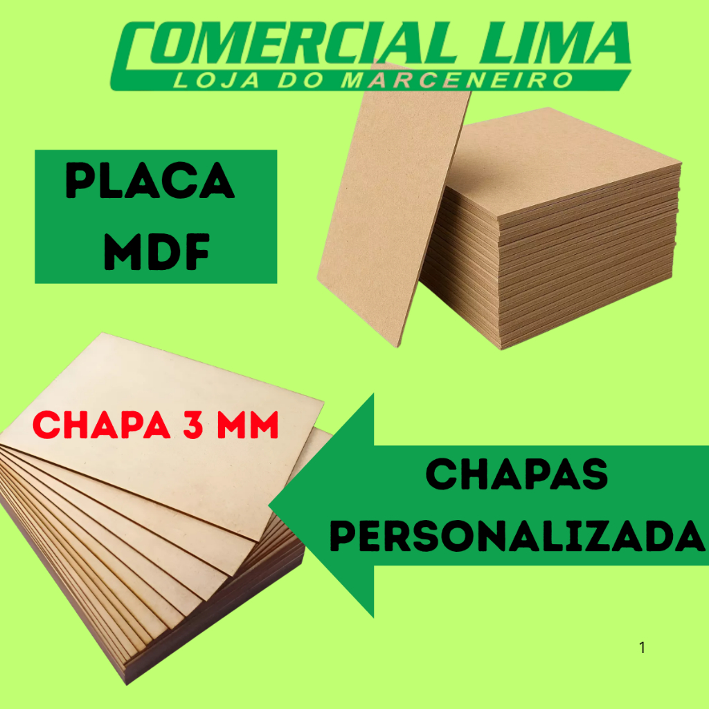 Placa Chapa MDF Cru 3mm Sob Medida Personalizada Prateleira Artesanato ...
