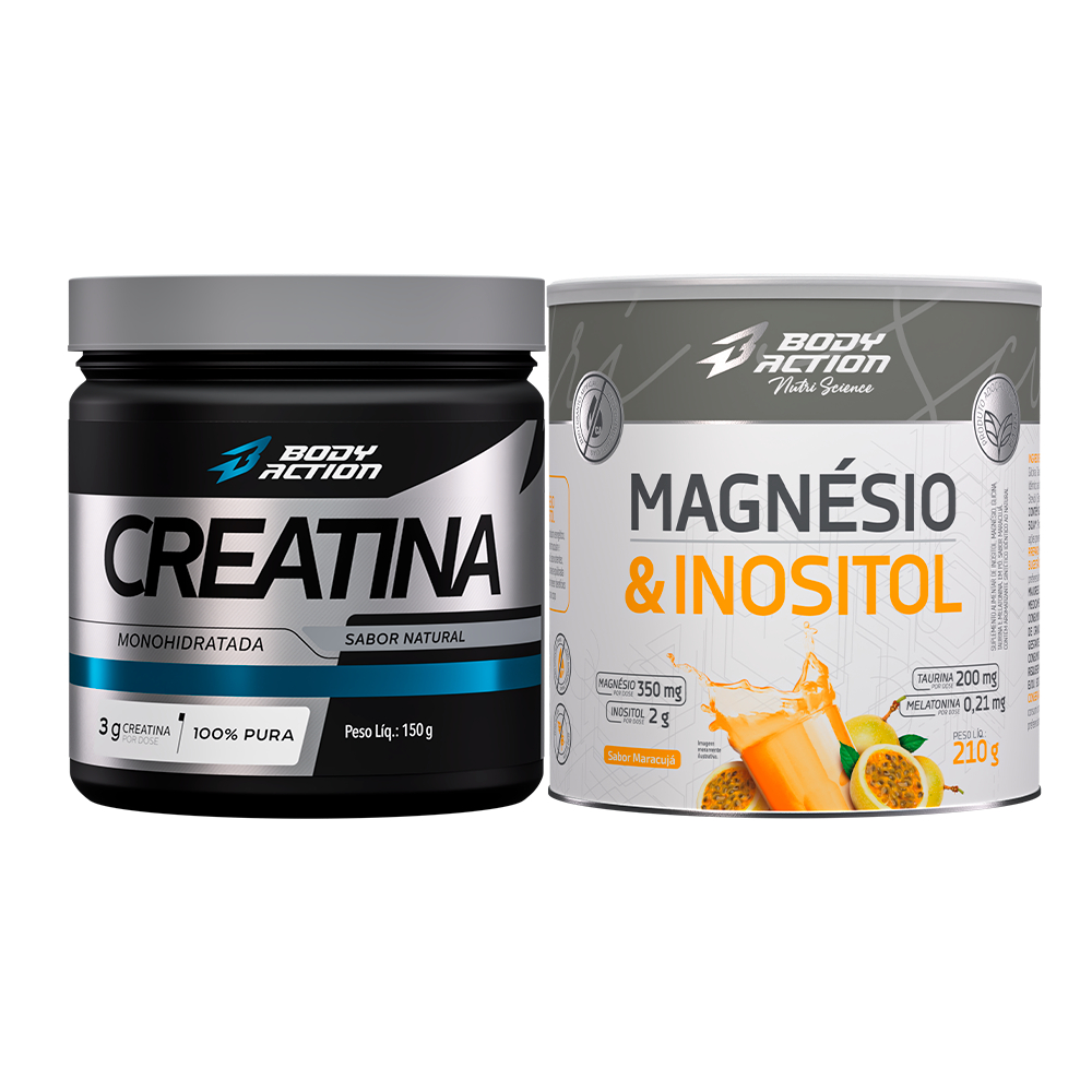 Kit Magnésio e Inositol 210g + Creatina Monohidratada Pura 150g