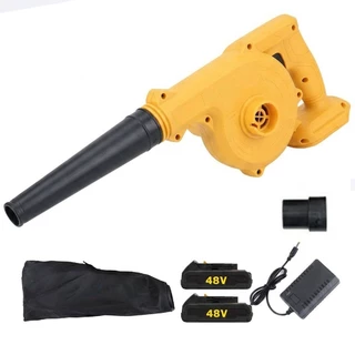 Soprador de Folhas e Aspirador de Pó 2 em 1 2200W com 2 Baterias de Lítio 48V Portátil para Limpeza Externa e Interna