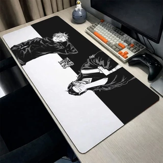 Mouse Pad Antiderrapante Gamer Minimalista Anime Preto e Branco Desk Mat