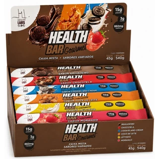 Barra de Proteína Health Bar Protein - 12 Unid x 45g Cada (540g) - Health Labs