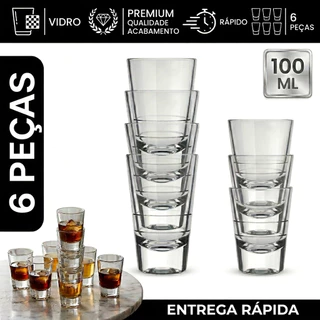 Kit Jogo de 6 Copos Dose Caninha Nadir 100ml