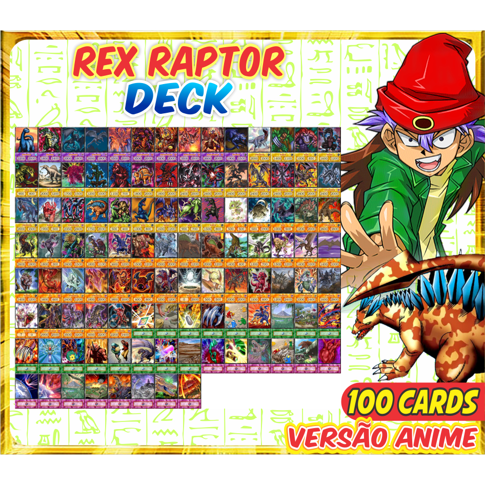 yugioh rex deck (100 Cards) +27 Raro, Caixa & Campo à montar and if you do rex deck yugioh Double-Headed Dino