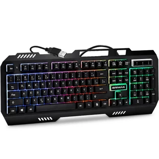Teclado Gamer LED RGB Semi Mecânico Base Metal Profissional USB Luminoso Luzes Suporte Para Celular