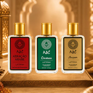 Kit 3 Perfumes Atração Árabe + Ebraheen + Hussan 100ml Masculino Fragrância Sofisticada Moderna
