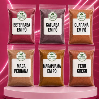 Kit 6 Itens Pré Treino Natural 100g Cada Para Vitalidade Energético