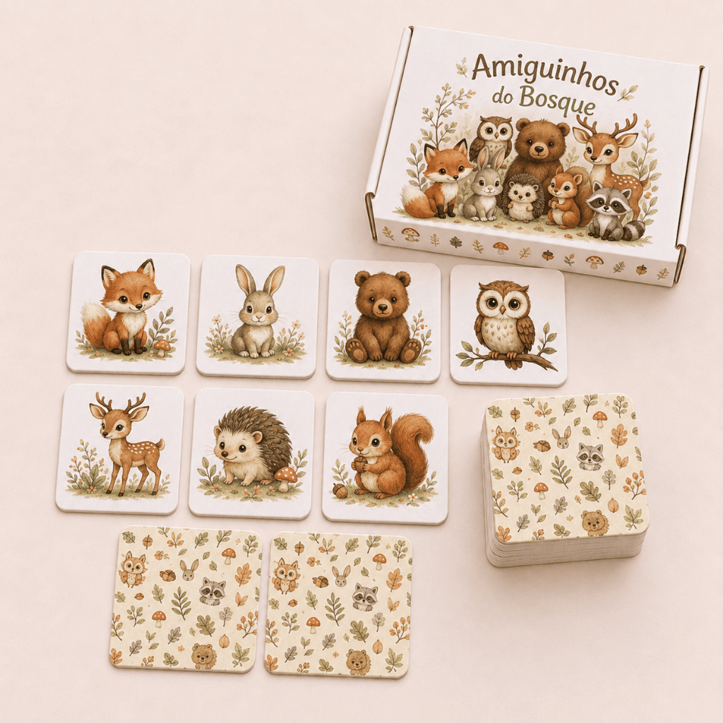 Jogo da Memória Personalizado para Festas — Amiguinhos do Bosque
