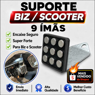 Suporte Celular Para Retrovisor BIZ Scooter 9 Imãs