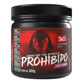 Pré Treino Prohibido 360gr Fórmula Avançada Creatina, Beta Alanina, Taurina, L-tirosina