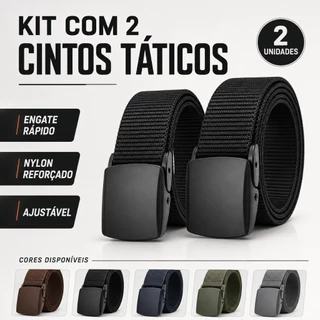 Kit 2 Cintos Táticos Masculinos Fivela Engate Rápido Ajustável Antialérgico Militar Nylon