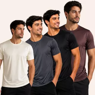 kit 4 Camiseta Dry Fit Masculina Premium Academia Treino Corrida Tecido Leve Secagem Ultra Rápida