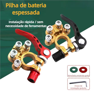 Conector terminal bateria carro latão reforçado capa isolante anti fuga conjunto