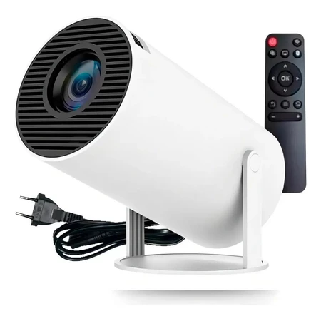 Projetor HY300 Android Smart Cinema Em Casa Wifi Bluetooth Full HD 4K Potátil Plug and Play Conecta No Celular Giro 180G