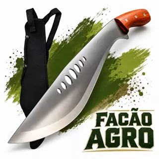FACÃO FACA KUKRI FULL TANG LÂMINA EM AÇO INOX COM BAINHA CAMPO PESCA SÍTIO AFIADO LUATEK SLK A65