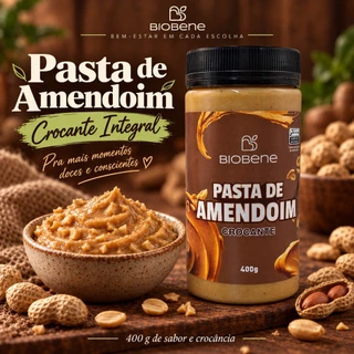 Pasta de Amendoim Crocante Integral Biobene 400g