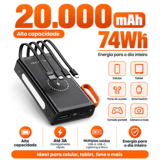 HMaston YD47 Power Bank 20000 Mah 74Wh Turbo Carregador De Celular Portátil Display LED Power Bank Magnético