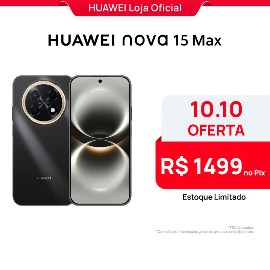 HUAWEI nova 15 Max | Smartphone | 8GB+256GB | Câmera de 50 MP