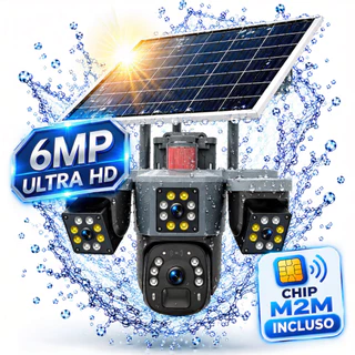Câmera Segurança Solar 4G Tripla Lente 3x2MP PTZ 270° EseeCloud MicroSD-Aitek