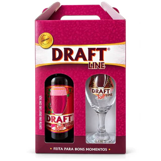 Kit Draft Line Red 600ml Com Taça Exclusiva Para Presente