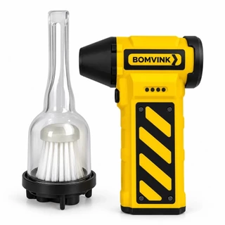 Mini Soprador Portatil Turbo E Aspirador Potente Amarelo Bomvink 9729