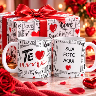 Caneca Personalizada Te Amo Casal Dia Dos Namorados Com Foto Para Presente