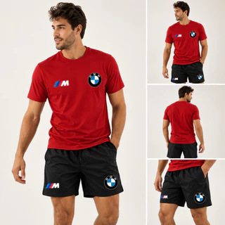 Kit Conjunto Camiseta E Short masculino BMW Combo Exclusivo