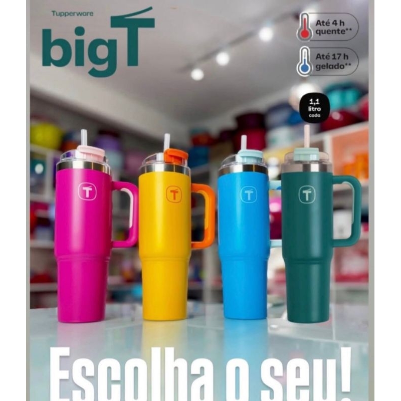 Copo Térmico Big T Tupperware 1,1L | Shopee Brasil