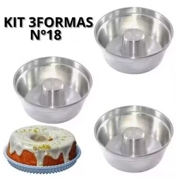 KIT  3 FORMAS VULCÃO PARA BOLO E PUDINS TAMANHOS TRADICIONAI