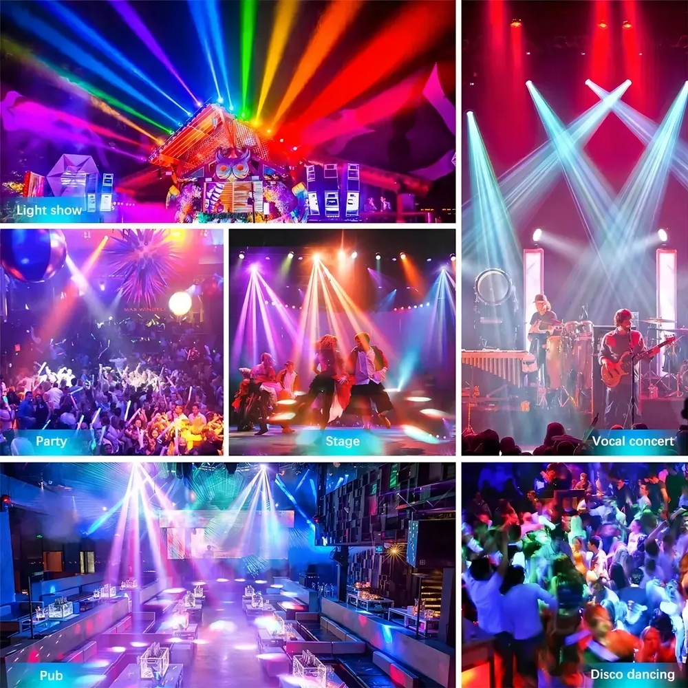 Moving Head Led Beam 200W Rgb Prisma Colorido Giratório Dmx512