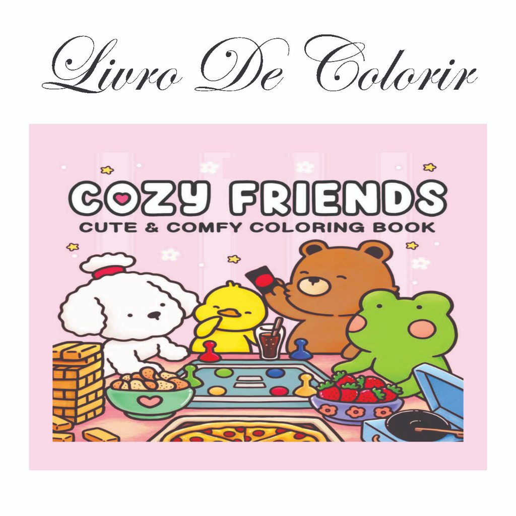Livro de Colorir COZY FRIENDS - Capa dura - Caderno de Colorir Infantil ...