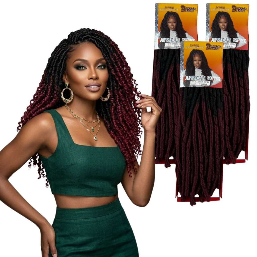 Kit 3 Aplique Cabelo Nina Softex African Beauty Cacheado Crochet