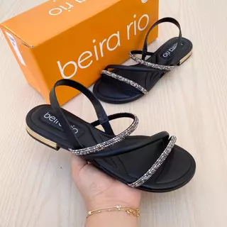 Sandália Rasteirinha Feminina Beira Rio Brilho Confortável Moda Verão em Oferta na Shopee