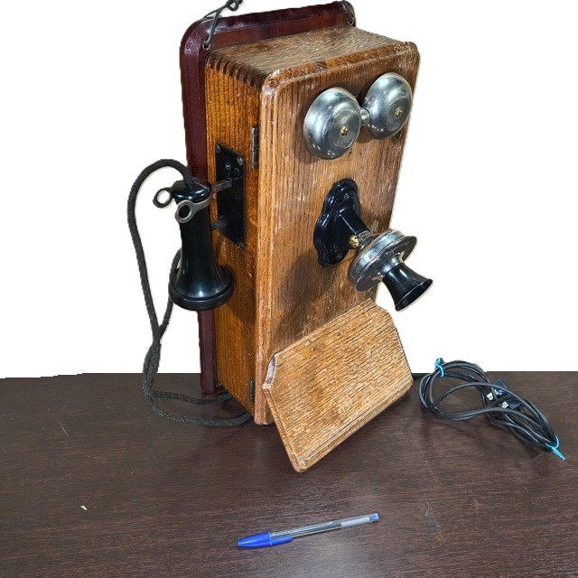 Telefone Antigo 1908 Parede Madeira Colecionável 49x32x20cm 8,5kg