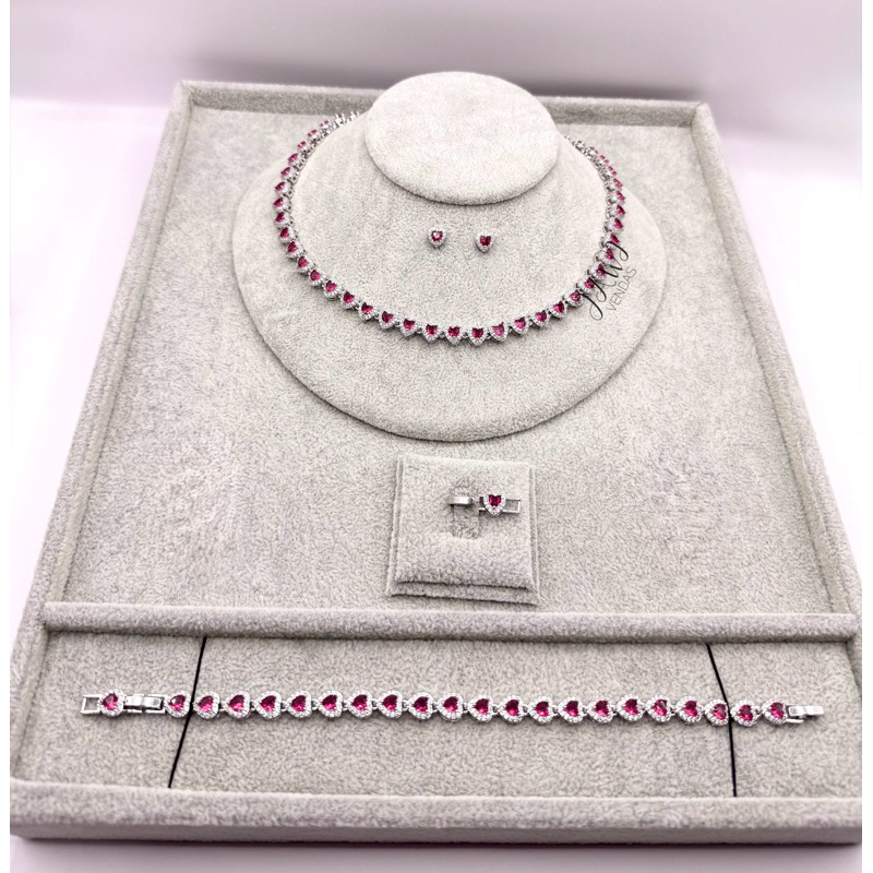 Colar Swarovki Ariana Grande + Pulseira + Brinco + Caixa Presente