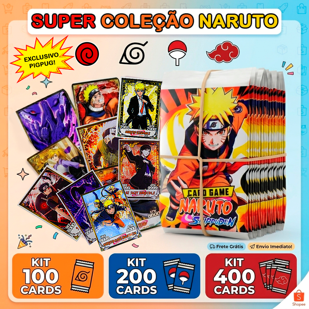 KIT COM 200 CARDS - NARUTO | Shopee Brasil