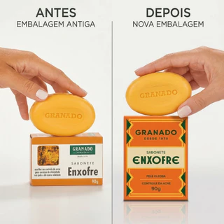 Kit 3 Sabonete Enxofre 90gr Para Pele e Cabelos Oleosos