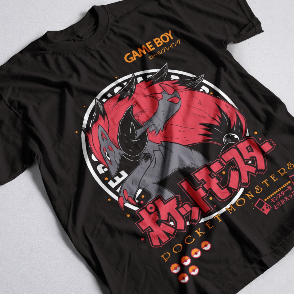 ポケモン Zorua Zoroark Tシャツ 140 ゾロア　ゾロアーク Camisa Zoroark Zorua Anime Pokemon Camiseta Unissex 100% Algodão