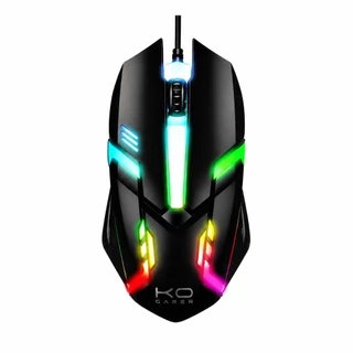 Mouse Gamer Com Fio LED Colorido Alta Velocidade 4 Botões 1600 DPI Ajustável PC Notebook