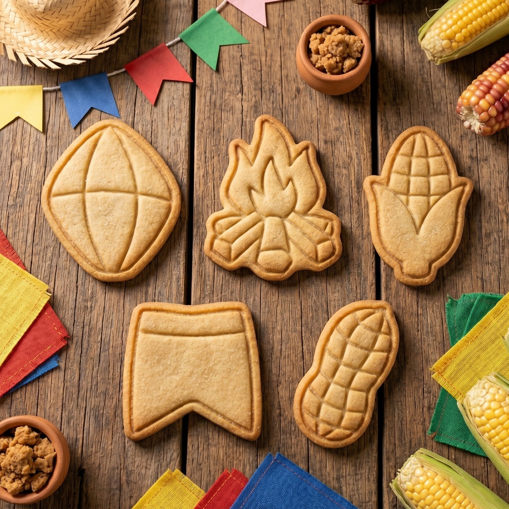 Kit Cortador de Biscoito 3D Festa Junina 2026 5 Peças