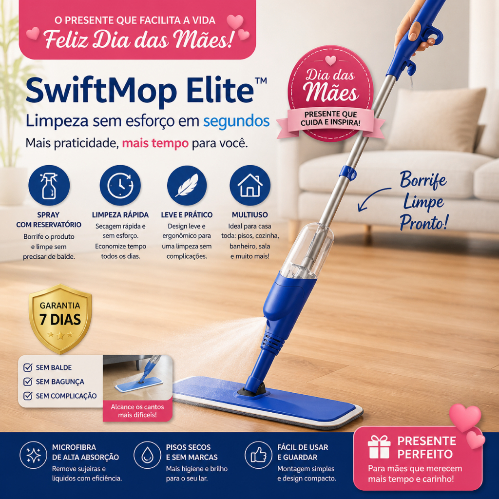 Mop Spray com Reservatório SwiftMop Elite™ Limpeza Rápida Sem