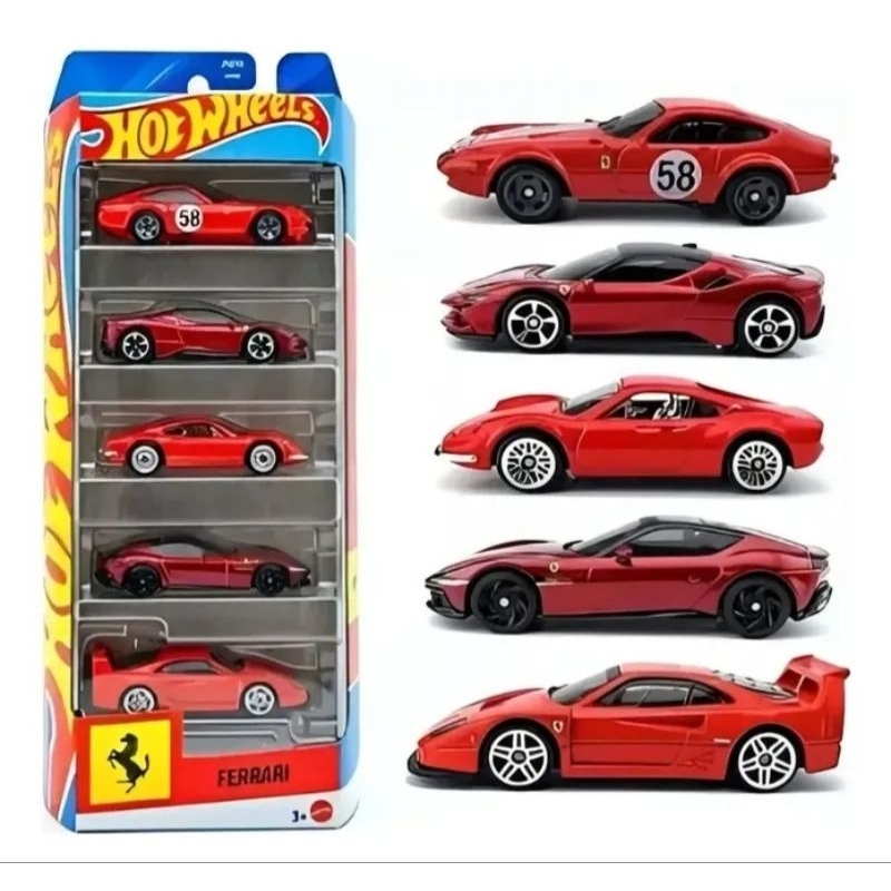 Hot Wheels Carrinhos Ferrari Formula 1 F1 Pack 5 conjunto 2025