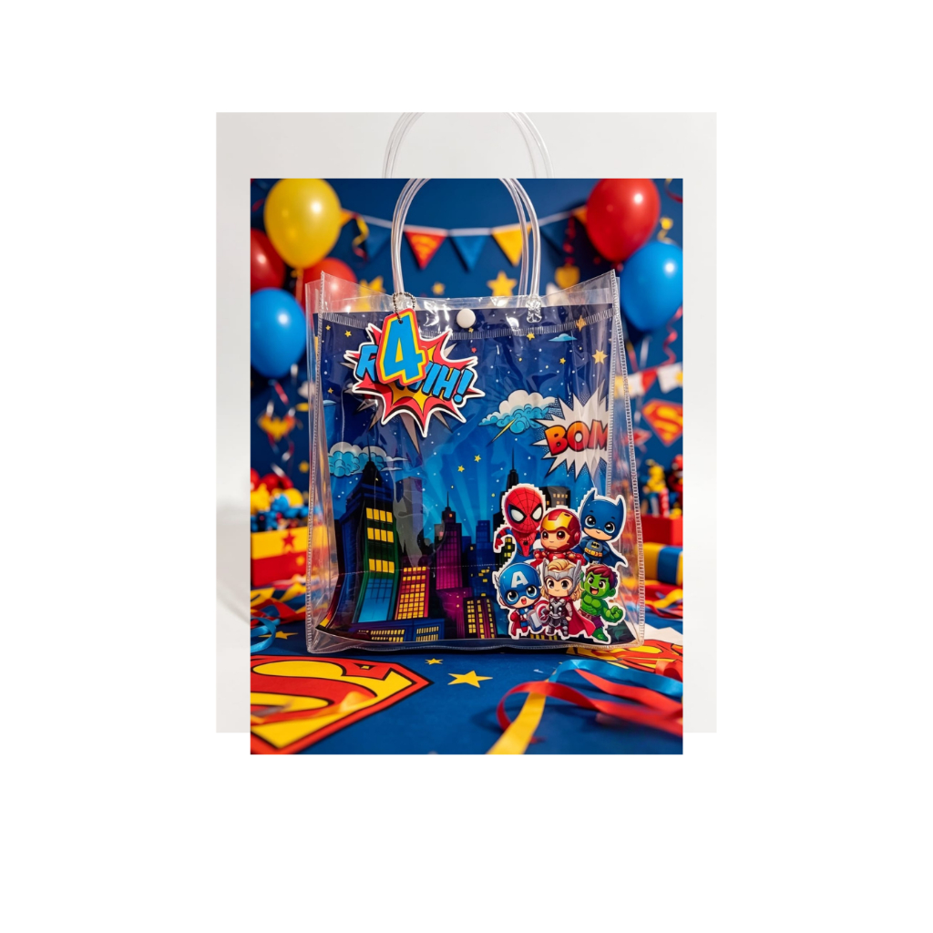 FUNDO PARA SACOLINHA PVC TRANSPARENTE HEROIS/ LEMBRANCINHAS HEROIS ...