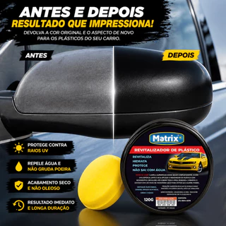 Cera Revitalizante para Plástico, Couro, Para-choque, Vinil