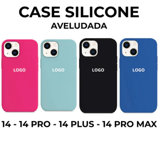 Case Veludo Silicone Para Iphone Premium 14 Pro Plus Max Com Logo Capa Capinha