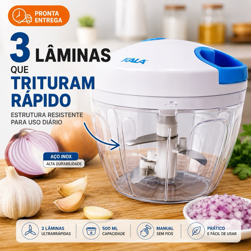 Processador De Alimentos Triturador de Alho 500ML Grande Man