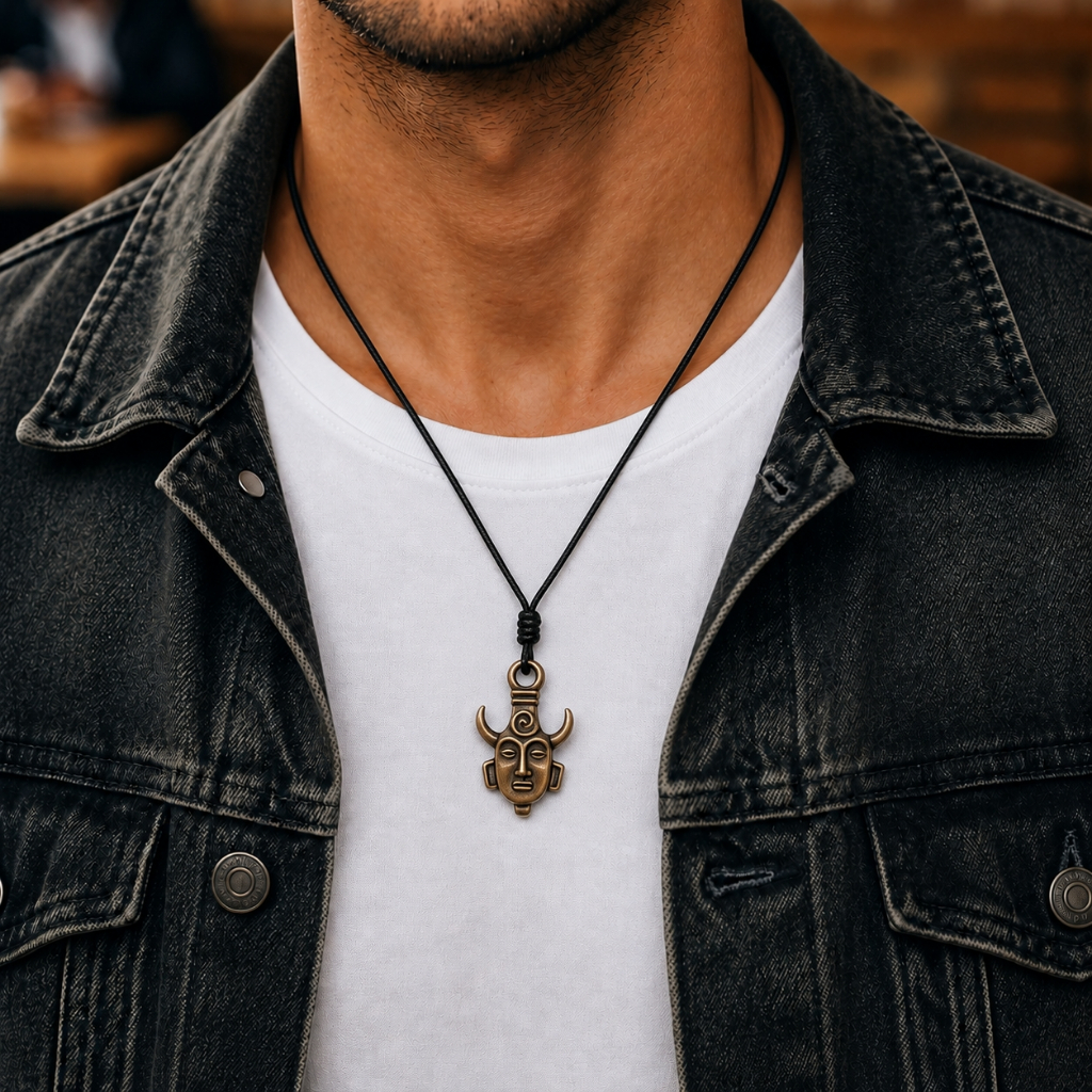 Colar Supernatural Dean Amuleto Dupla Face Cordão ajustável