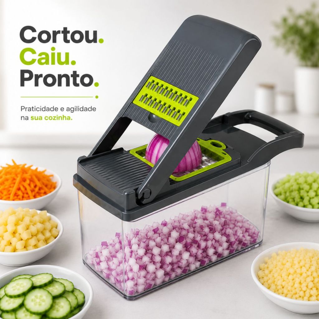Cortador Multi Fatiador De Alimentos Frutas e Verduras Utens